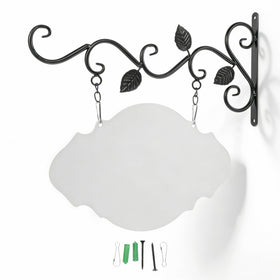 NUOBESTY hanging sign bracket with blank board front view for versatile outdoor decor