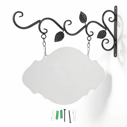NUOBESTY hanging sign bracket with blank board front view for versatile outdoor decor