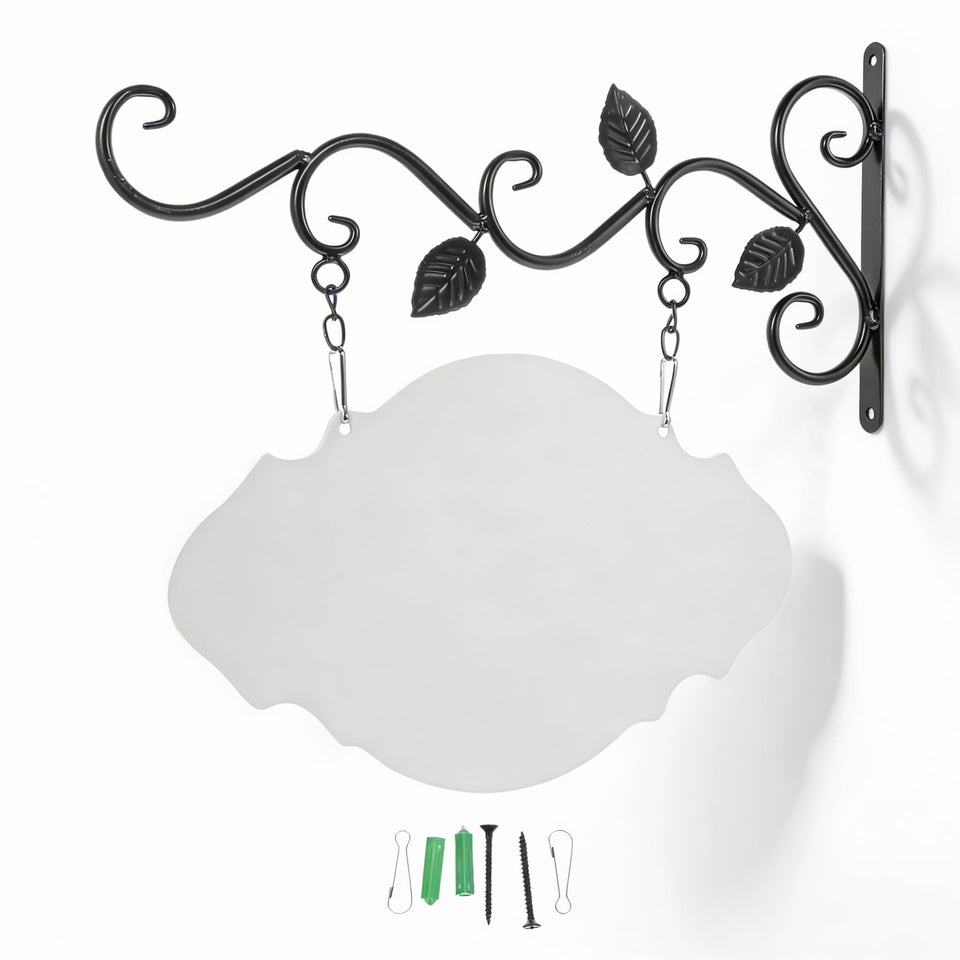 NUOBESTY hanging sign bracket with blank board front view for versatile outdoor decor