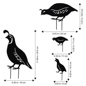 NUOBESTY weather-resistant iron quail stakes for durable outdoor decor