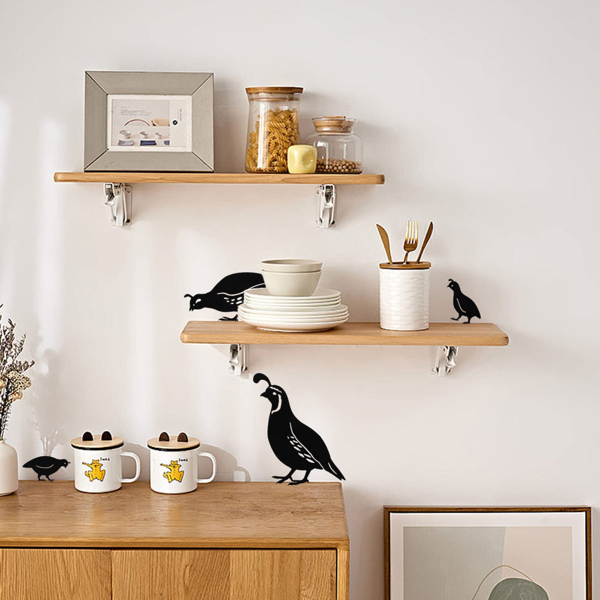 NUOBESTY elegant quail figures line fences borders or planter edges