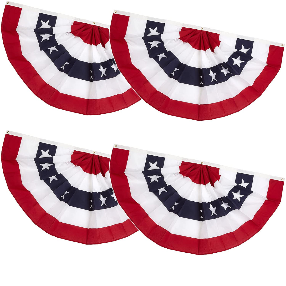 NUOGIC 2x4ft patriotic bunting double-sided display ideal for porches and outdoors.