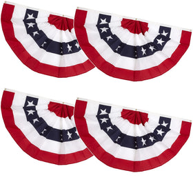 NUOGIC 2x4ft patriotic bunting double-sided display ideal for porches and outdoors.