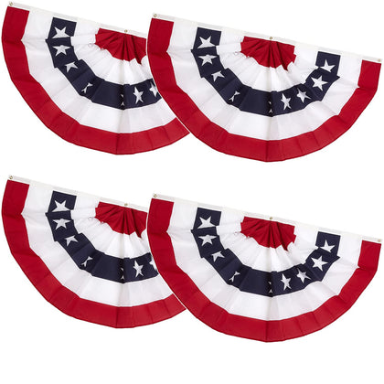 NUOGIC 2x4ft patriotic bunting double-sided display ideal for porches and outdoors.