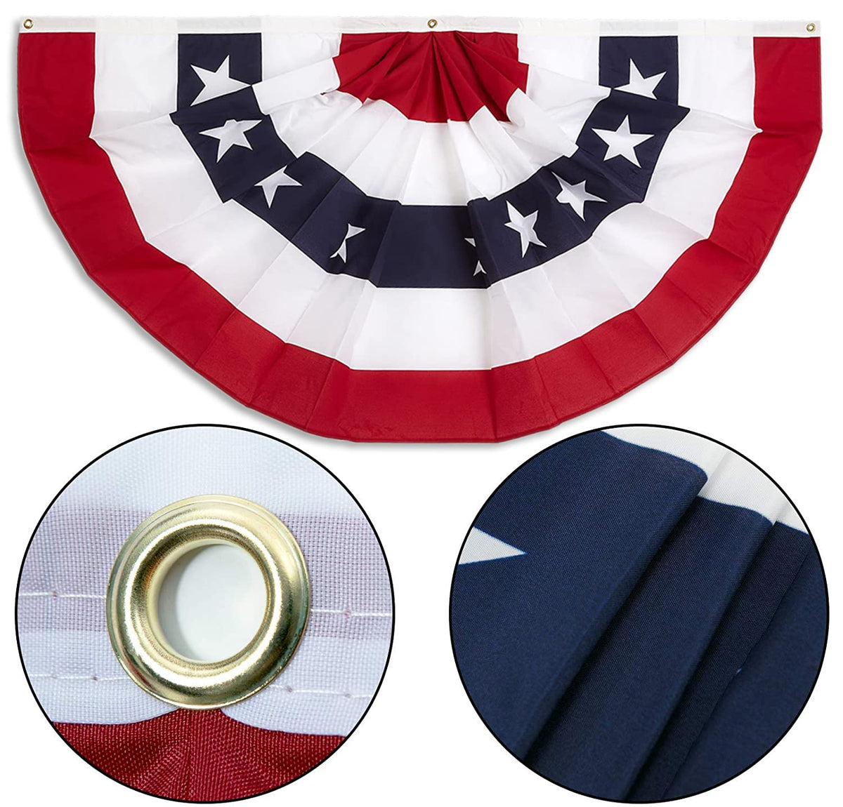 NUOGIC double-sided patriotic bunting shines from both angles