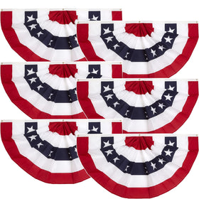 NUOGIC flag bunting double-sided for porch decor with vibrant patriotic colors