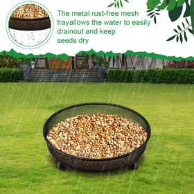 Nuogo garden yard bird feeder trays set enhances outdoor wildlife viewing.
