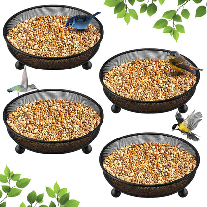 Nuogo ground bird feeder tray round 7in attracts wild birds to your garden.