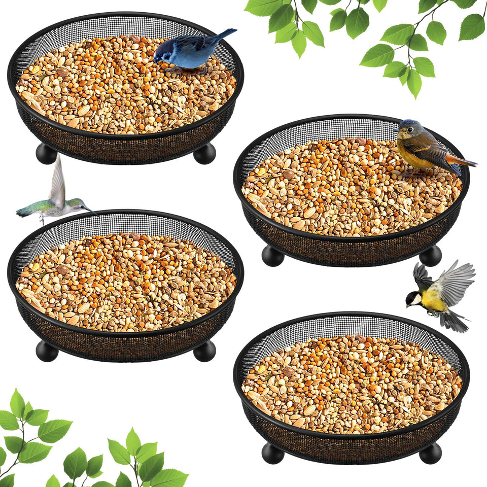 Nuogo ground bird feeder tray round 7in attracts wild birds to your garden.