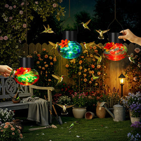 Nuogo weather-resistant glass hummingbird feeder withstands outdoor use