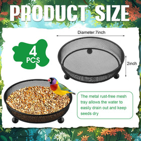 Nuogo outdoor bird feeder tray iron mesh provides sturdy, weather-ready feeding surface.
