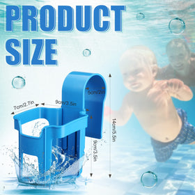Nuogo blue poolside cup holder in use on round top bar