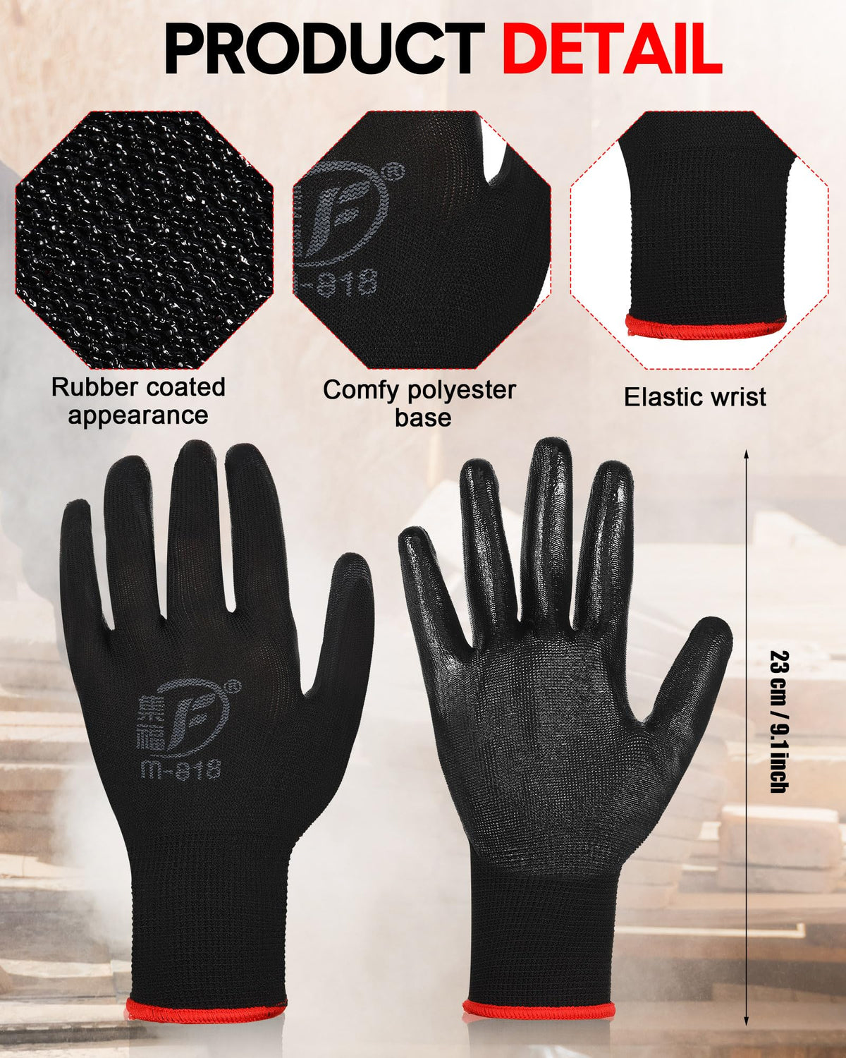 Nuogo rubber-coated garden gloves close-up grip for secure handling
