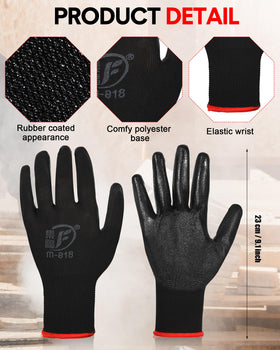 Nuogo rubber-coated garden gloves close-up grip for secure handling