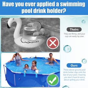 Nuogo separable parts for compact storage of pool cup holders