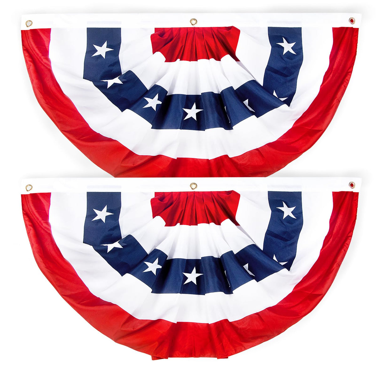 NUOLAN American bunting flag outdoors 2x4ft pleated for porch and yard celebrations.