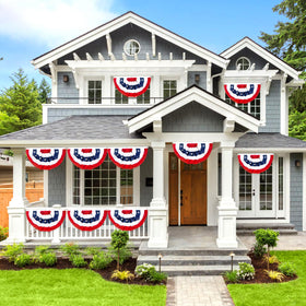 NUOLAN 4th of July bunting adds bold contrast to yards and patios.