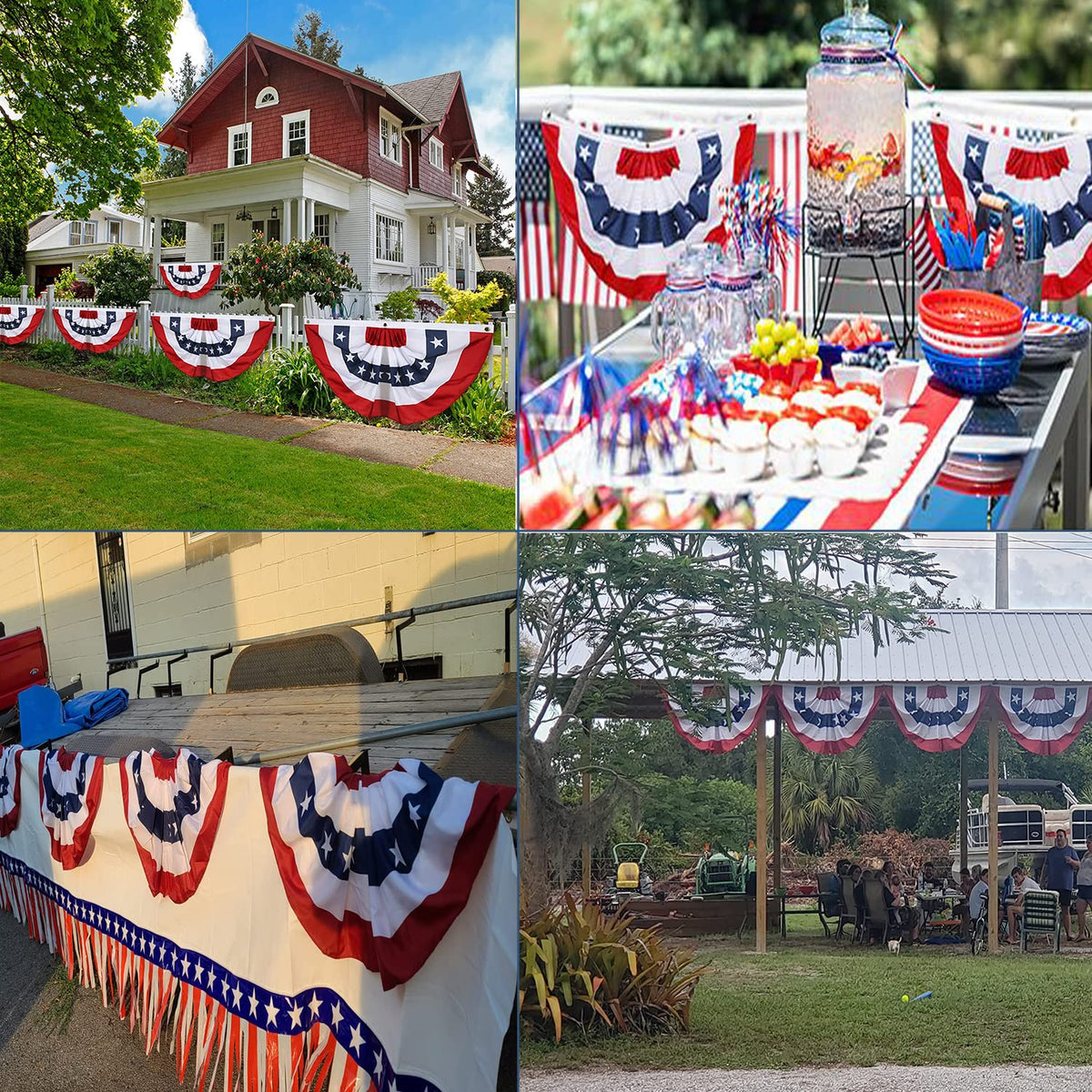 NUOLAN memorial and Veterans Day bunting elevates outdoor decor with classic patriotism.