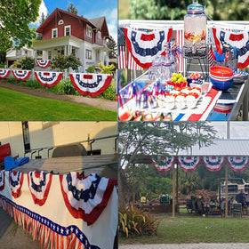 NUOLAN memorial and Veterans Day bunting elevates outdoor decor with classic patriotism.