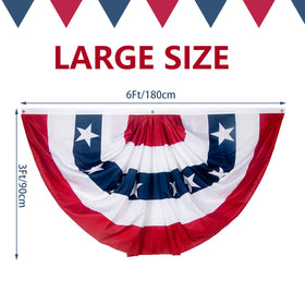 NUOLAN pleated fan flags in a four-pack create a dramatic outdoor display.