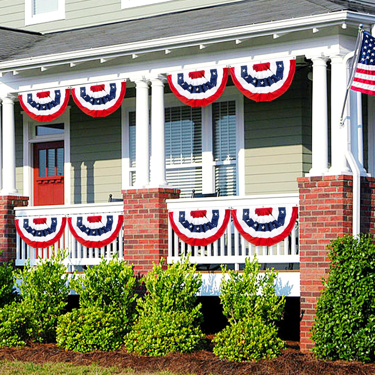 NUOLAN UV-treated bunting maintains vibrant colors through sun and rain.