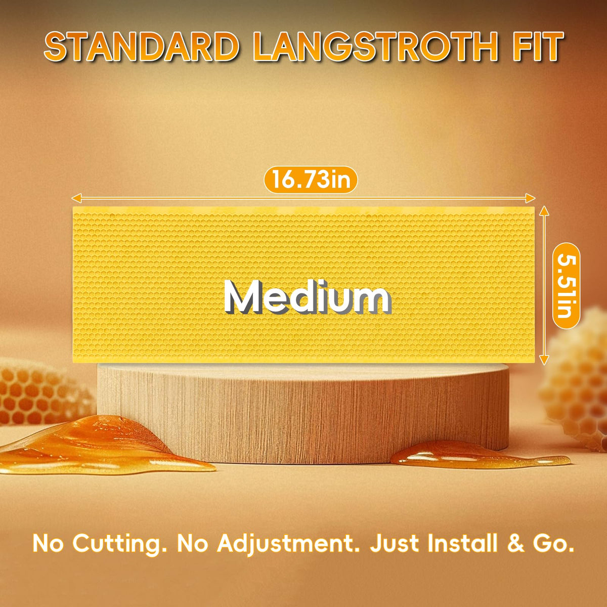 NUOMIC hexagonal honeycomb pattern guides straight, uniform comb growth.