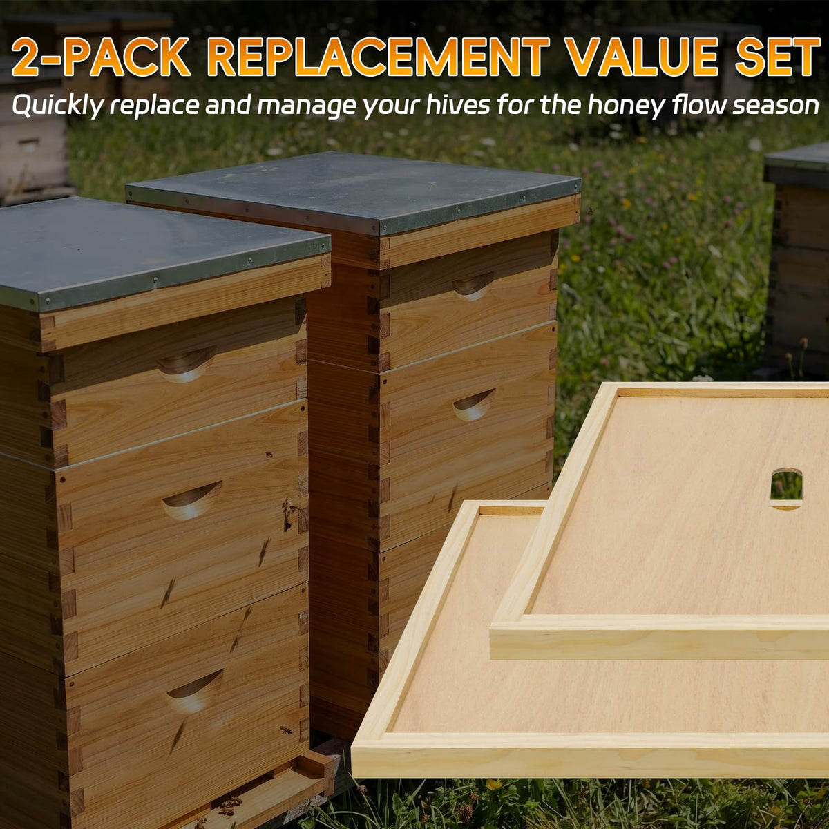 NUOMIC two-pack inner cover aids seasonal hive management and inspections.