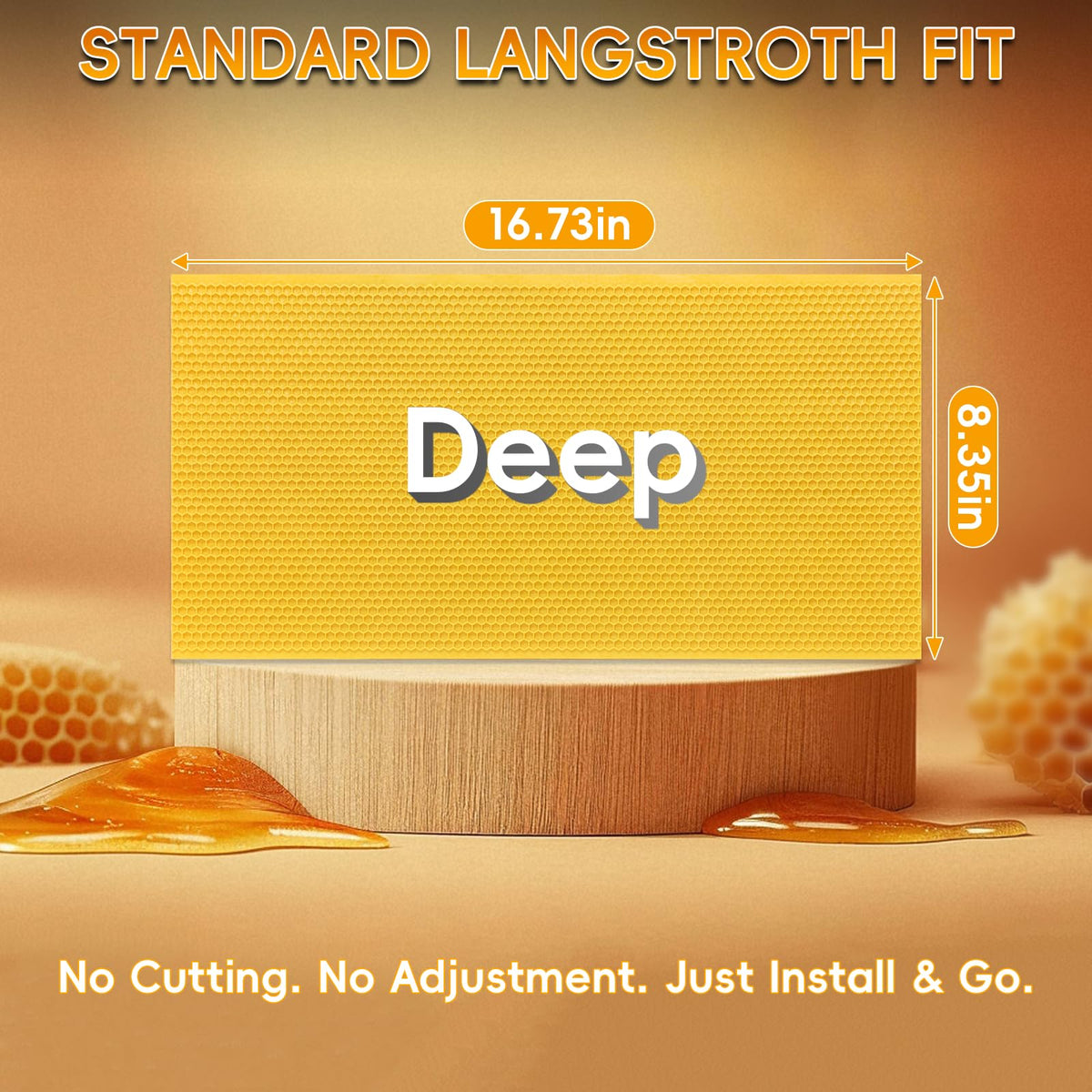 NUOMIC Langstroth deep-frame compatibility for 10- and 8-frame hives.