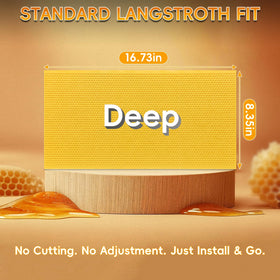 NUOMIC Langstroth deep-frame compatibility for 10- and 8-frame hives.
