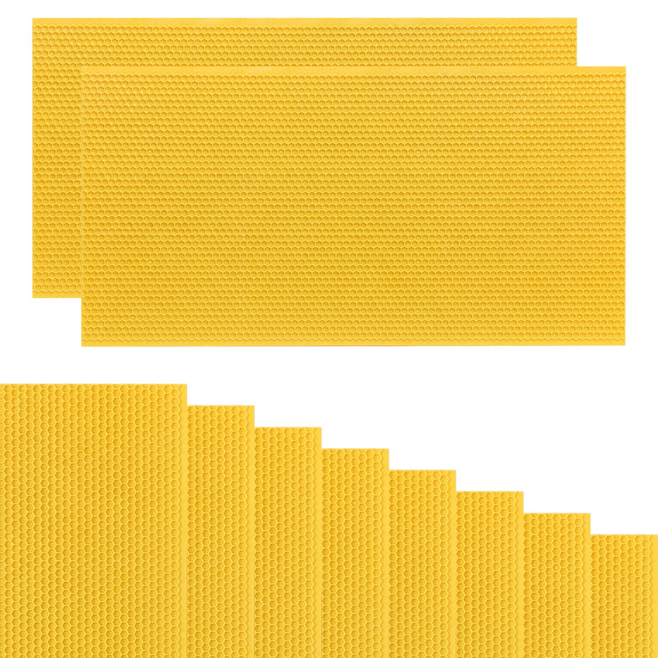 NUOMIC natural beeswax-coated deep foundation for Langstroth frames improves acceptance and comb drawing