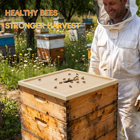 NUOMIC natural wood inner cover is bees-friendly and supports hive health.