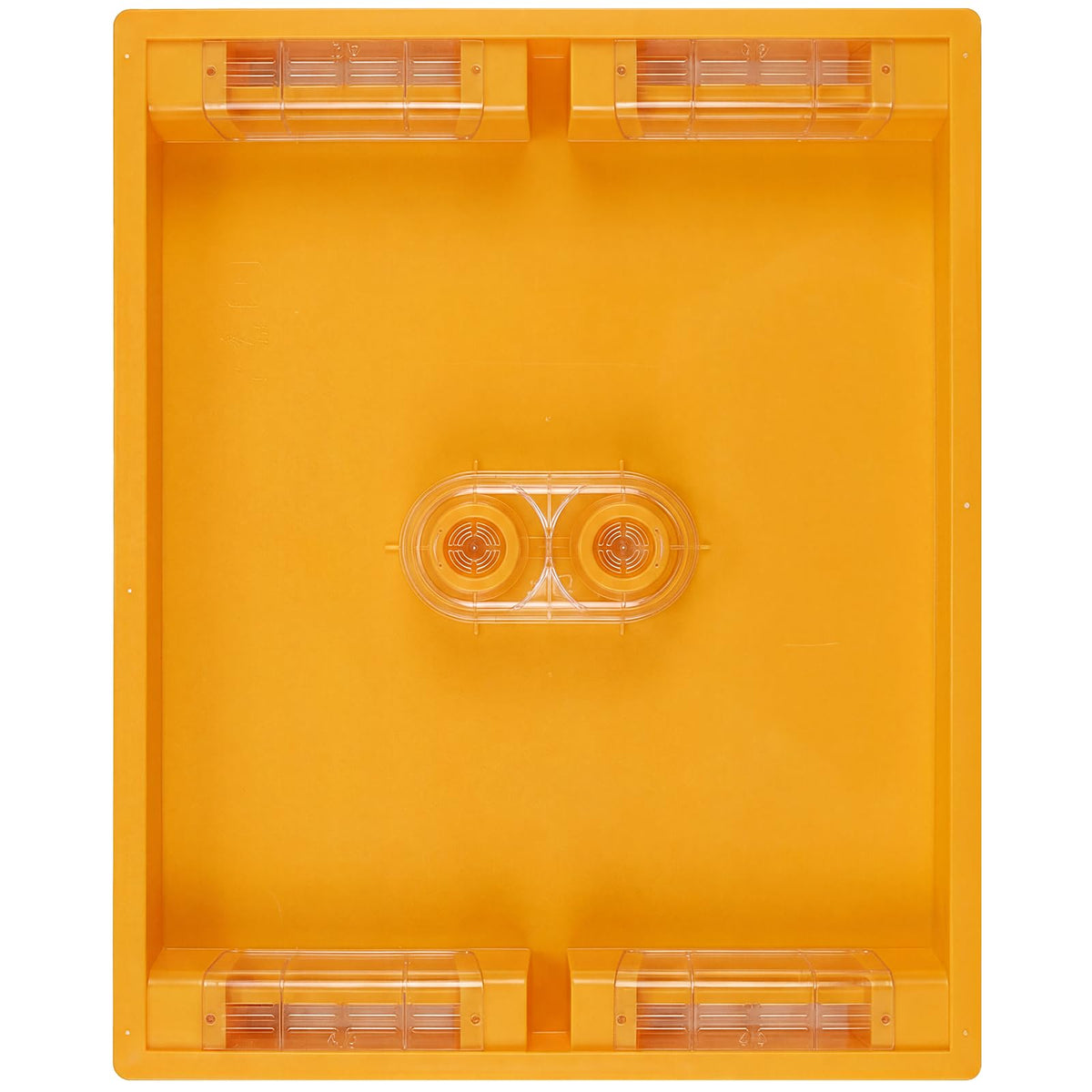NUOMIC six-channel bee top feeder mounted on Langstroth hive for efficient feeding.