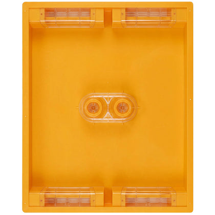 NUOMIC six-channel bee top feeder mounted on Langstroth hive for efficient feeding.