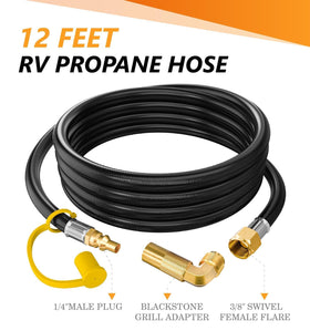 NUPICK 12ft hose provides flexible reach for moving appliances while traveling.