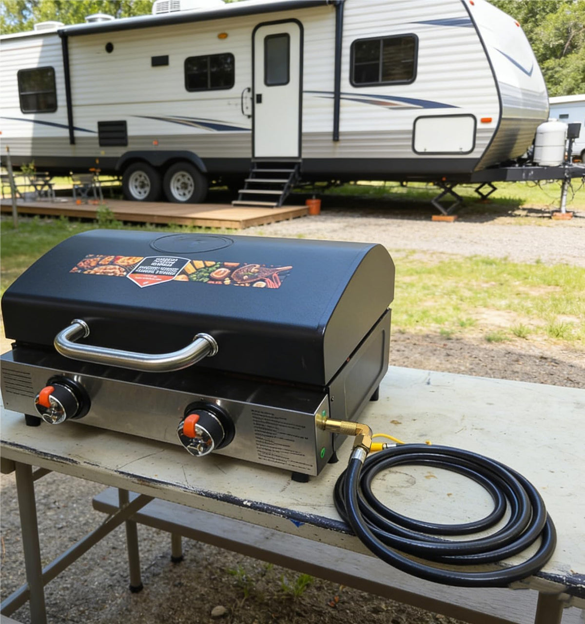NUPICK Blackstone-ready hose reduces setup hassle at outdoor cooking.