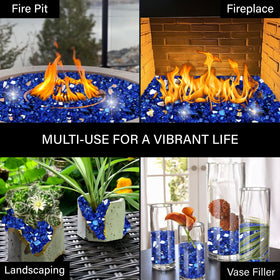 NUPICK blue fire glass half inch ideal for DIY projects