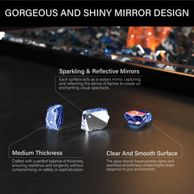 NUPICK blue fire glass for fireplaces adds decorative glow