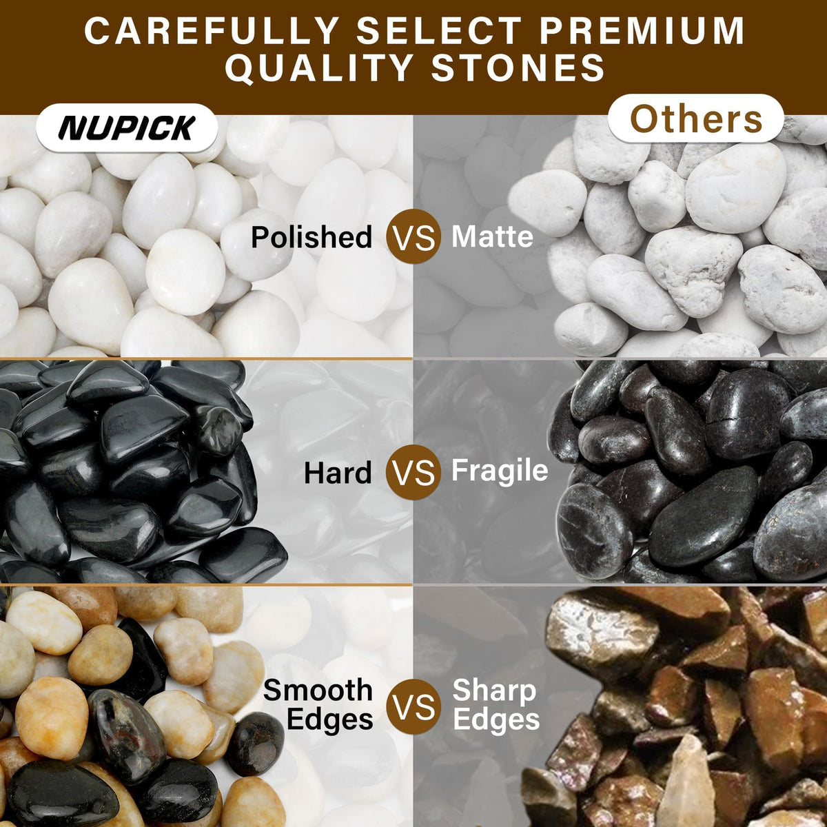 NUPICK polished aquarium gravel provides vivid, safe substrate for aquatic habitats