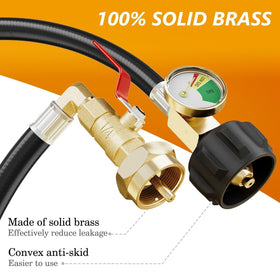 Compact NUPICK adapter ready for camping use with stoves and heaters.