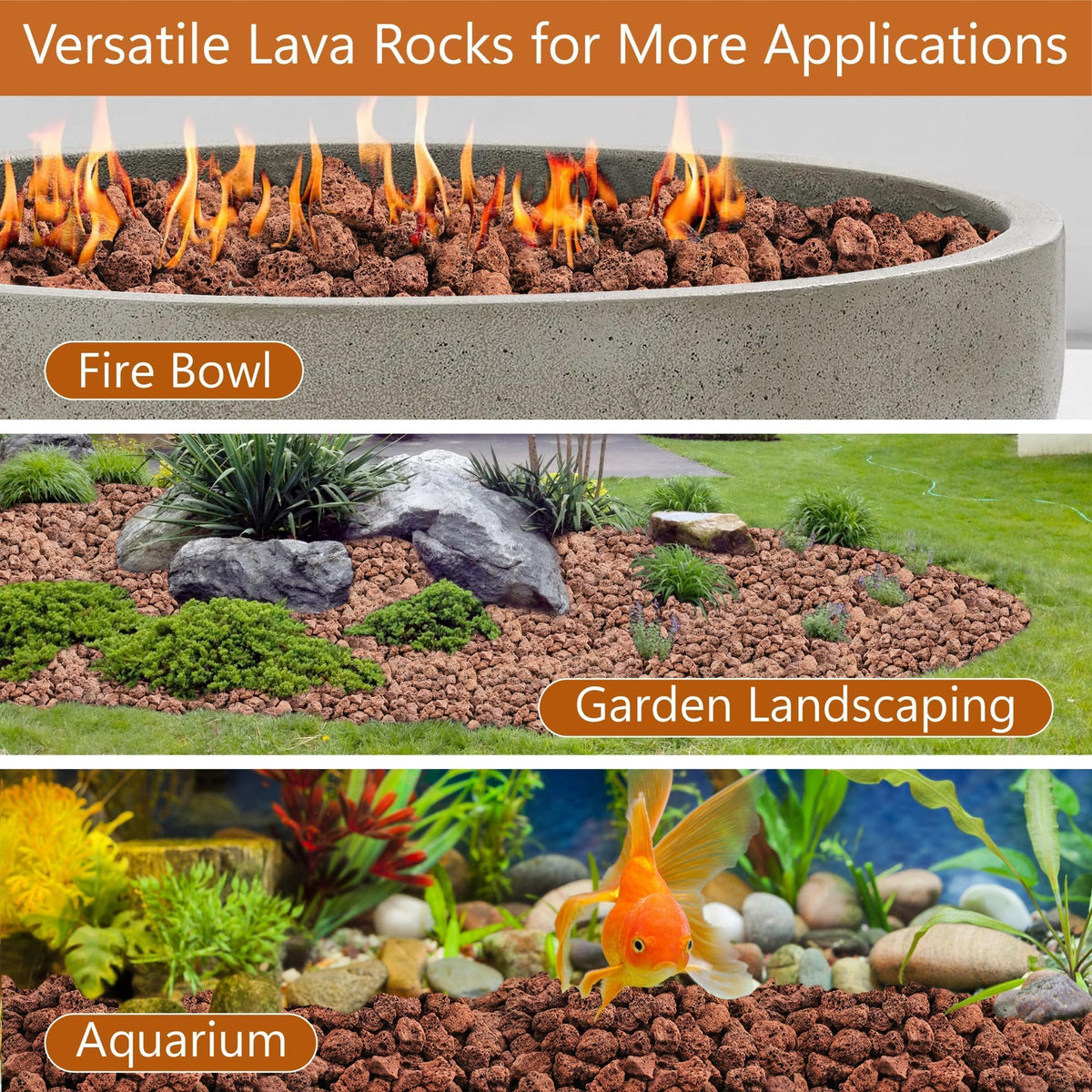 NUPICK lava rock designed for natural gas and propane systems.