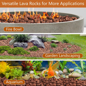 NUPICK lava rock designed for natural gas and propane systems.