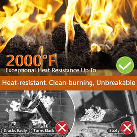 NUPICK volcanic lava rocks for gas fireplaces deliver clean, durable flame coverage
