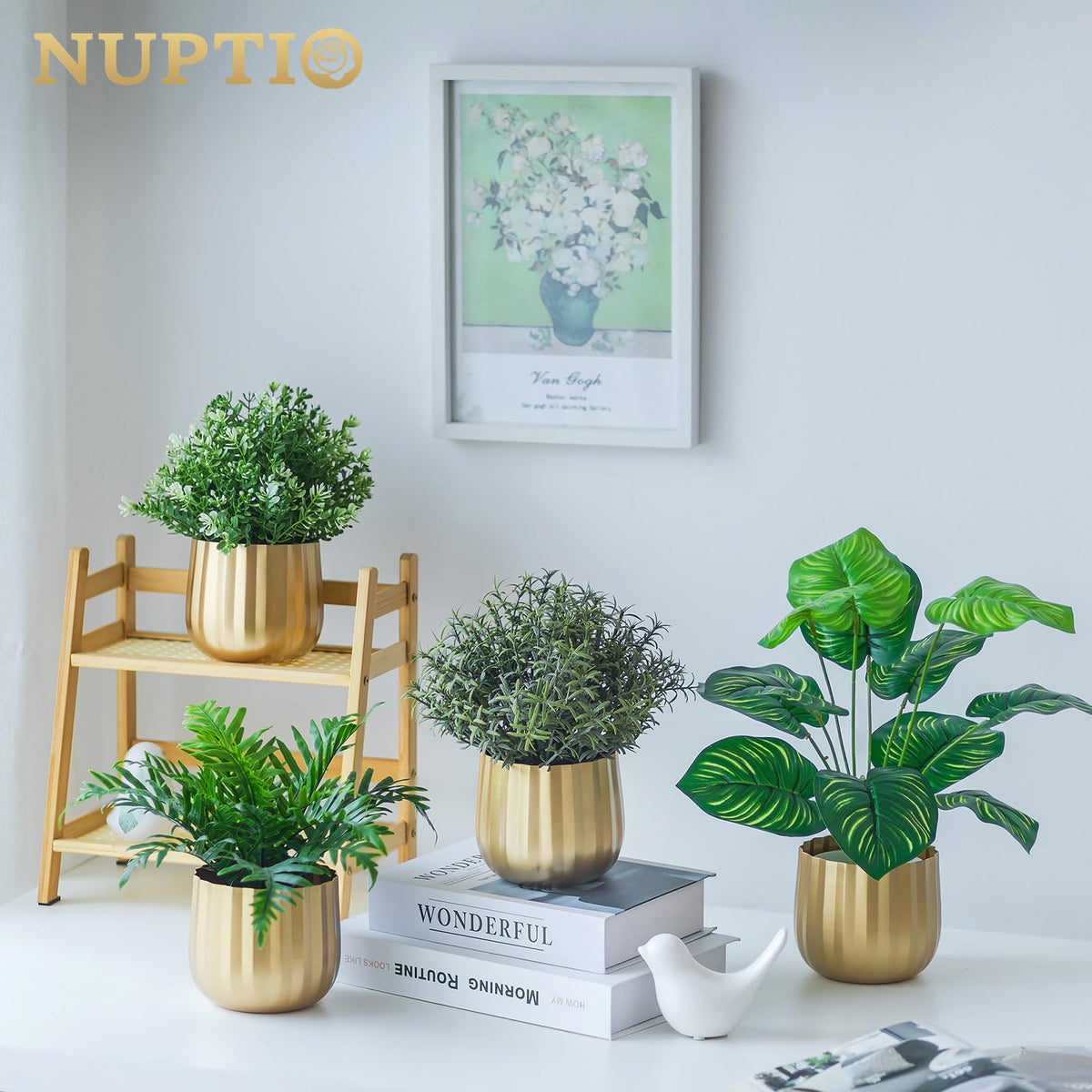 NUPTIO gold-vase-lustrous-finish adds timeless shine to rooms.