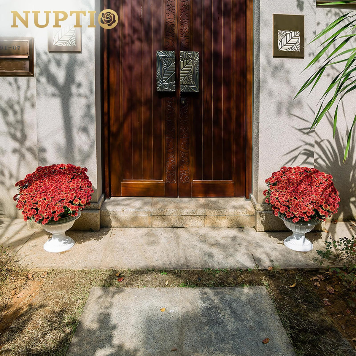 NUPTIO versatile outdoor planter suits porches, walkways, and entryways.