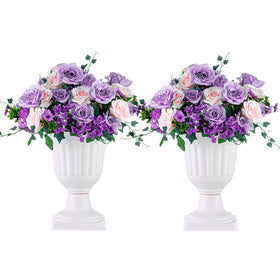 NUPTIO two-pack classic urn planter ready for outdoor display