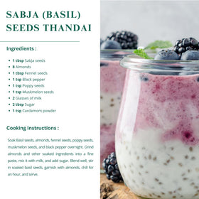 Nutriwish Basil Seeds in smoothie glass provides fiber-rich boost.