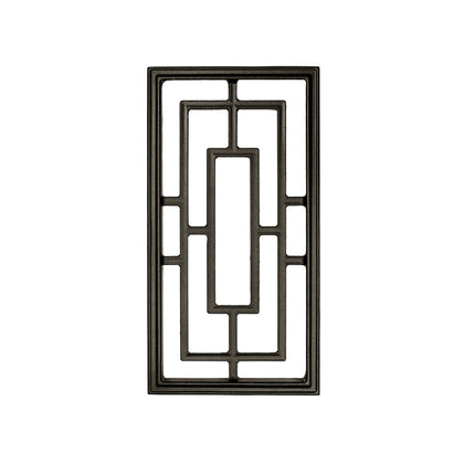 Nuvo Iron decorative insert on a gate with satin black finish for curb appeal