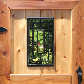 Close-up view of Nuvo Iron decorative insert showing rectangular frame design