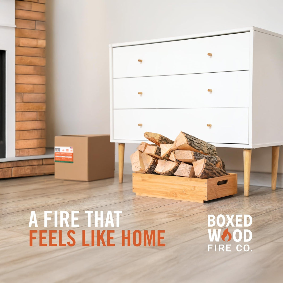 Kiln-dried Nuvo Iron Pinon-Juniper logs delivering extended burn time.