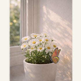 Nuvos AEON Monarch plant pot display on windowsill.